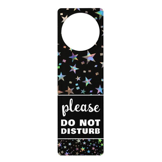 Holographic Stars Kids Do Not Disturb Children Door Hanger (Front)
