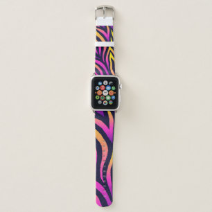 Holographic stripes, seamless futuristic pattern. apple watch band