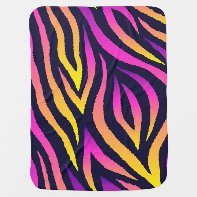 Holographic stripes, seamless futuristic pattern. baby blanket (Front)