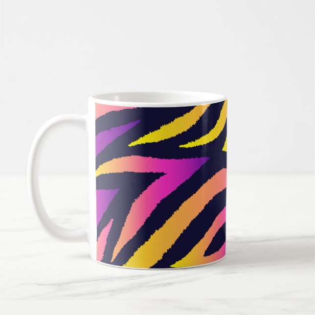 Holographic stripes, seamless futuristic pattern. coffee mug (Left)