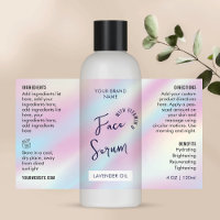 Holographic Style 4 OZ Cosmetic Bottle Label