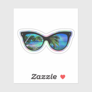 Holographic sunglasses sticker