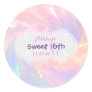 Holographic Sweet 16th save the Date Quinceañera Classic Round Sticker