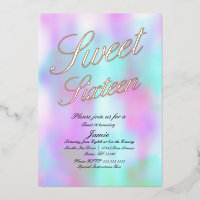 Holographic Sweet Sixteen Gold Pressed  