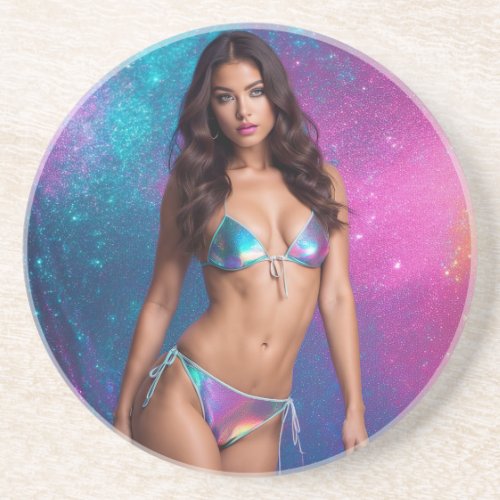 Holographic Swimsuit Model Coaster