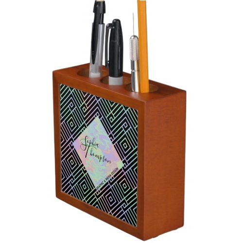 Holographic Symmetric Pattern _ Desk Organizer