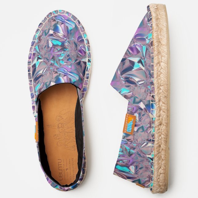 Holographic texture pattern espadrilles (Side)