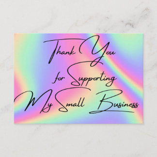 Holographic Thank you Business Flat Note Card