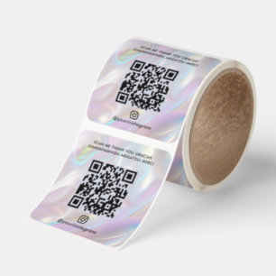 Holographic Thank You QR Code Instagram Label