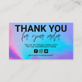 Holographic Thank You Small Business Business Card