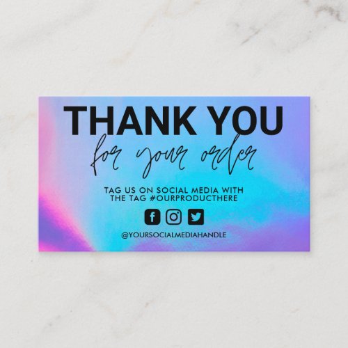 Holographic Thank You Small Business Business Card