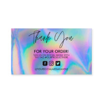 Holographic Thank You Trendy Salon Business Card Holographic Thank You Trendy Salon Business Card