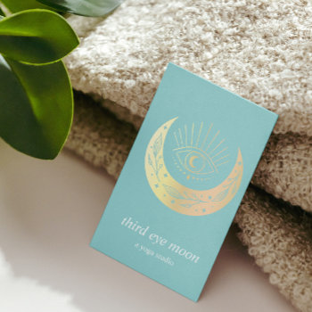Holographic Third Eye Moon Yoga Holistic Coach Business Card by Citronellapaper at Zazzle