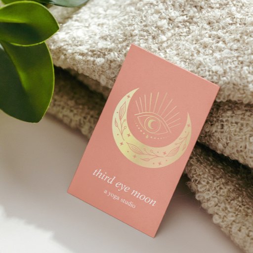 Customizable Holographic Third EYE Moon Yoga Holistic Coach  Business Card