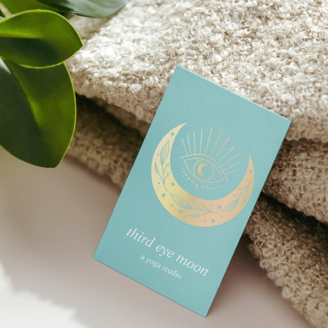 Holographic Third EYE Moon Yoga Holistic Coach Business Card (Creator Uploaded)