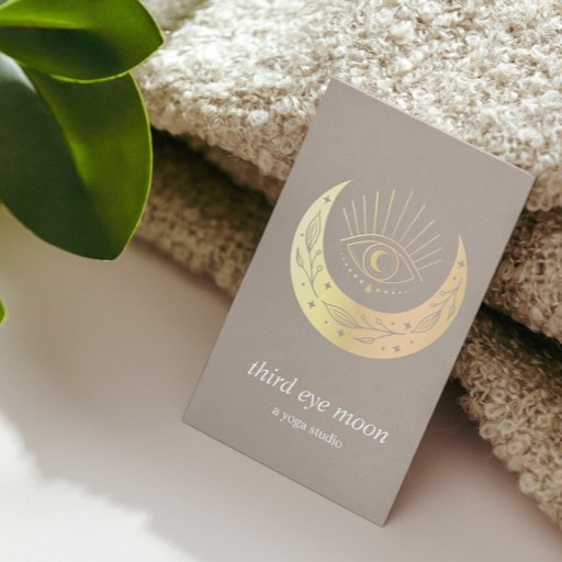 Customizable Holographic Third EYE Moon Yoga Holistic Coach  Business Card