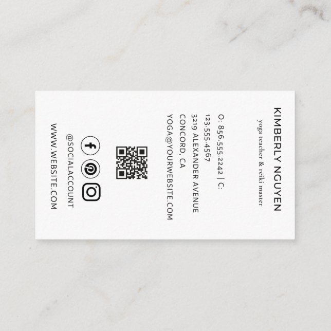 Holographic Third EYE Moon Yoga Holistic Coach Business Card (Back)