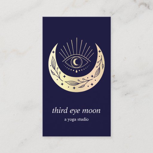 Customizable Holographic Third EYE Moon Yoga Holistic Coach  Business Card