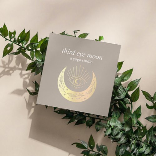 Holographic Third EYE Moon Yoga Spiritual Coach  Square Business Card