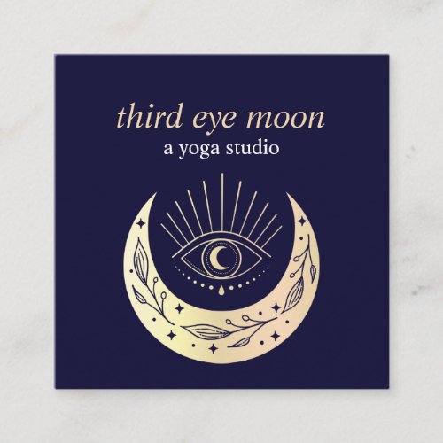 Holographic Third EYE Moon Yoga Spiritual Coach  Square Business Card