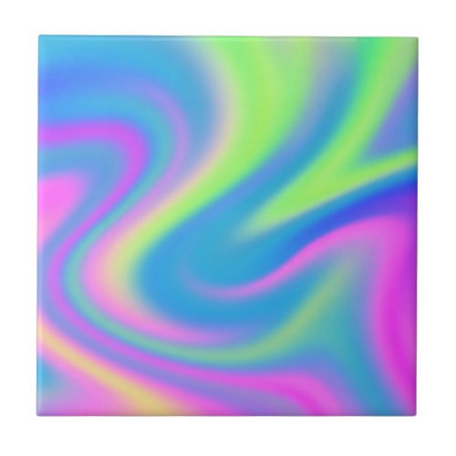 Holographic Tie Dye Ceramic Tile