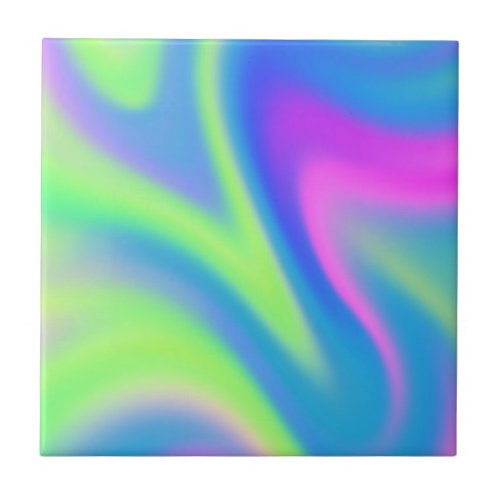 Holographic Tie Dye Ceramic Tile