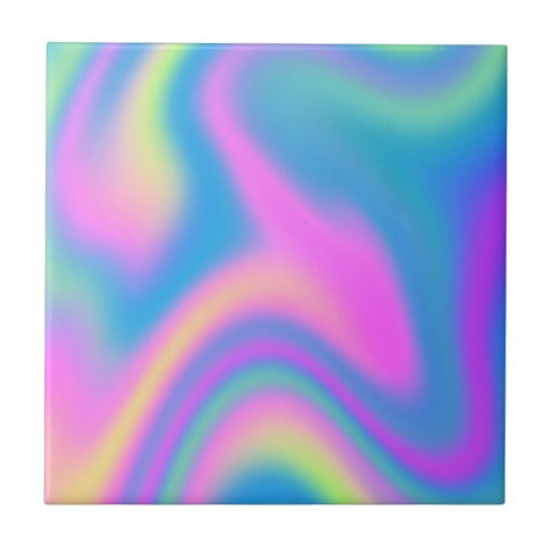 Holographic Tie Dye Ceramic Tile