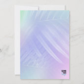 Holographic Tropical Leaves Graduation Pool Party Invitation (Back)