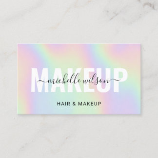 Holographic Typography Markup Artist Hair Salon Business Card