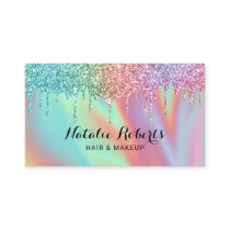Holographic Unicorn Glitter Drips Beauty Salon Business Card Holographic Unicorn Glitter Drips Beauty Salon Business Card