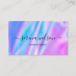 Holographic unicorn Glittering Holo makeup hair Business Card