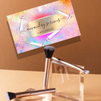 Holographic Unicorn Gold Syringe Botox B12 Spa Business Card by luxury_luxury at Zazzle