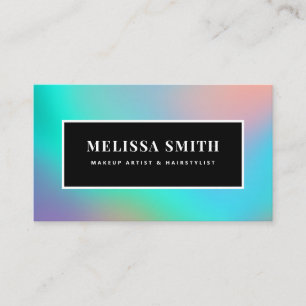 Holographic unicorn makeup hair glitter drips glam appointment card