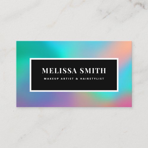 Holographic unicorn Makeup hair glitter drips glam Business Card