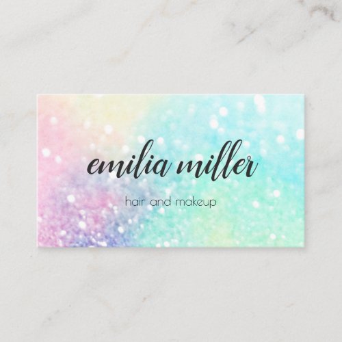Holographic Unicorn Makeup Hair Glitter Glam Business Card