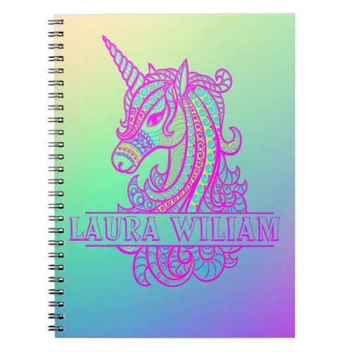 Holographic Unicorn Notebook Kids Cute Girly