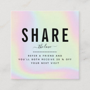 Holographic Unicorn Rainbow Add Logo & Brand Name Referral Card