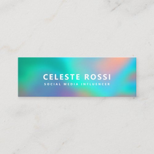 Holographic unicorn social influencer design mini business card