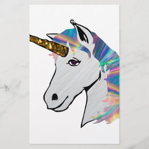 holographic unicorn stationery