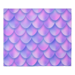 Holographic violet mermaid tail foil texture effec duvet cover