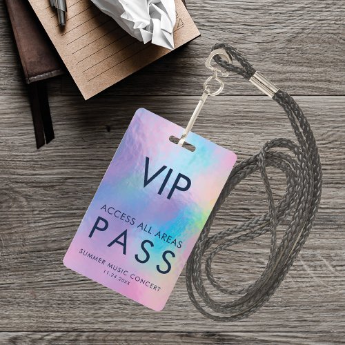 Holographic VIP All Access Pass Concert Backstage Badge