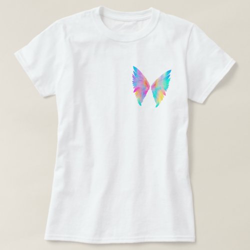 Holographic watercolor angel wings T_Shirt