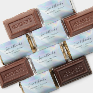 Holographic Wedding Reception Thank You Hershey's Miniatures