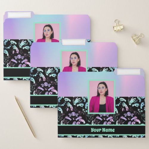 HOLOGRAPHIC WITCHY VIBES FILE FOLDER