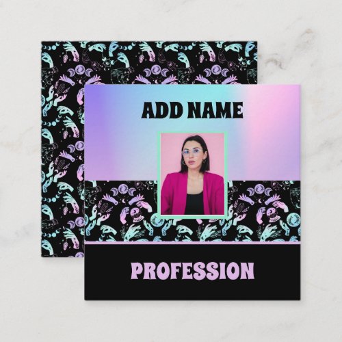 HOLOGRAPHIC WITCHY VIBES  SQUARE BUSINESS CARD