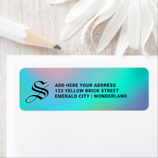 Holographic Wonderland | Monogram Return Address Label