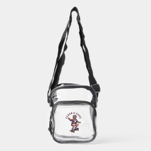Holographic Y2K Skater Girl Clear Stadium Tote Bag