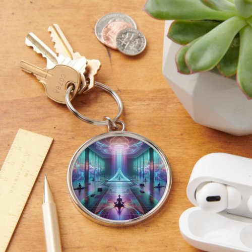 Holographic Yoga Studio Keychain