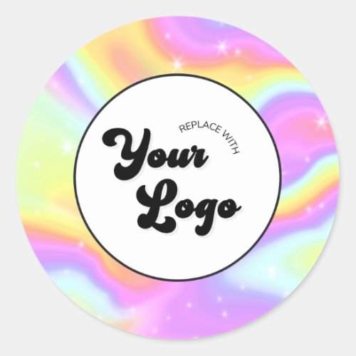 Holographic Your Custom Business Logo Promotional Classic Round Sticker