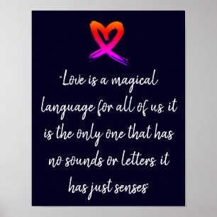 Holography Heart Love Quote Poster